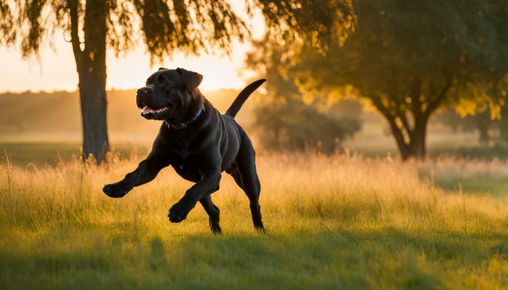Cane Corso playing in the park