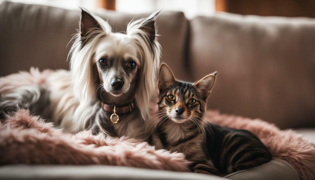Chinese Crested Dog and Cat