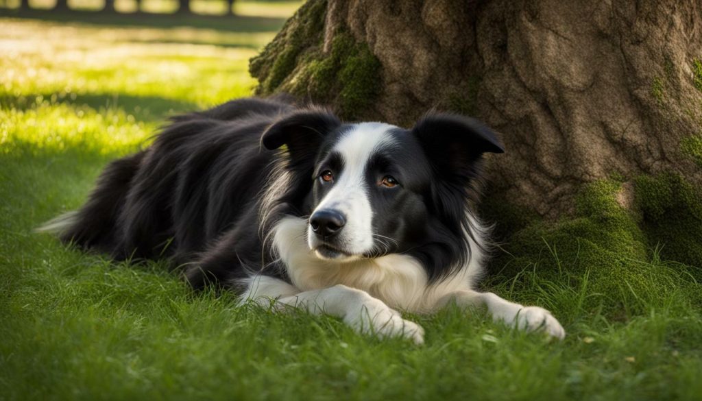 border collie relaxing
